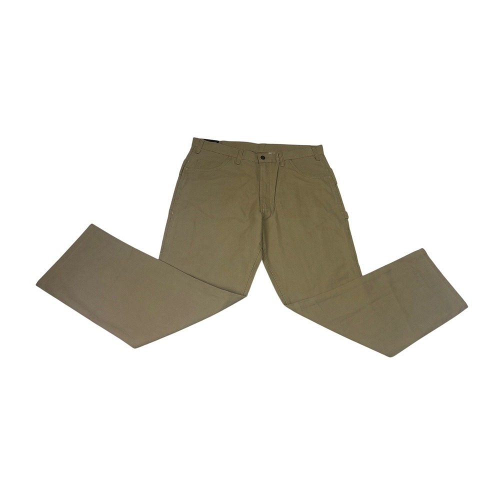Berne Mens Relaxed Fit‎ Carpenter Pants Dark Khaki Duck Cotton 38x32 P967TKH NWT